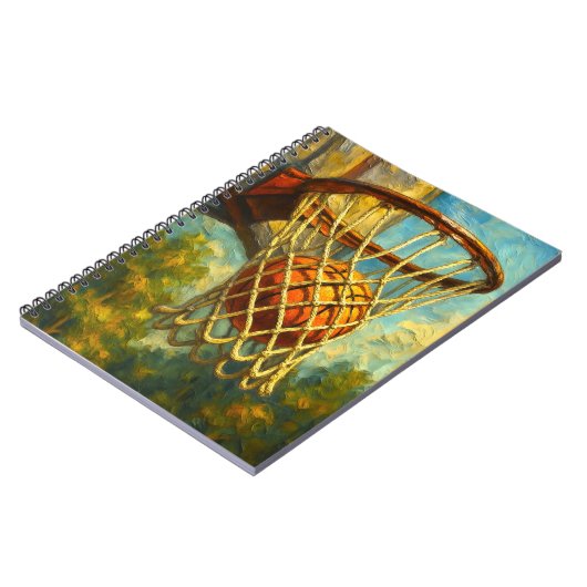 Basketball Hoop Impressionist Art Notebook | Sport ノートブック (左側)