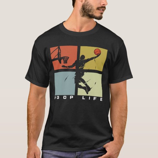 Basketball Hoop Life Basketball Player Retro Tシャツ (正面)