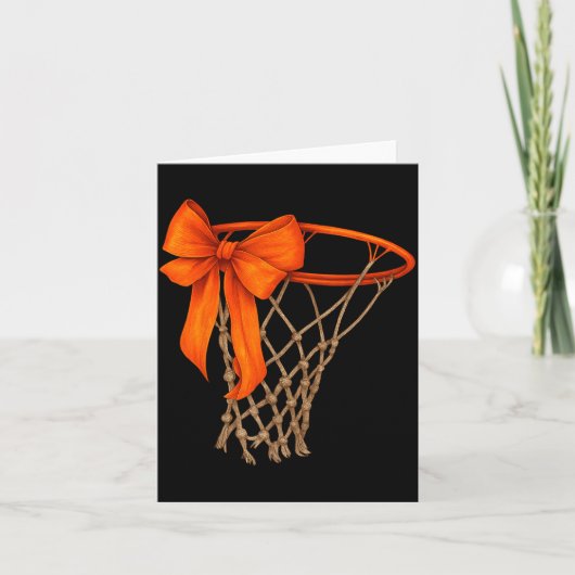 Basketball Hoop With Bow Cute Basketball Aesthetic カード (正面)