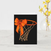 Basketball Hoop With Bow Cute Basketball Aesthetic カード (黄色い花)