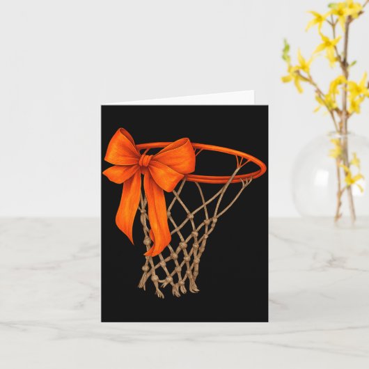 Basketball Hoop With Bow Cute Basketball Aesthetic カード (黄色い花)