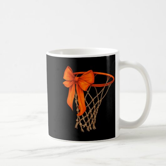 Basketball Hoop With Bow Cute Basketball Aesthetic コーヒーマグカップ (右)