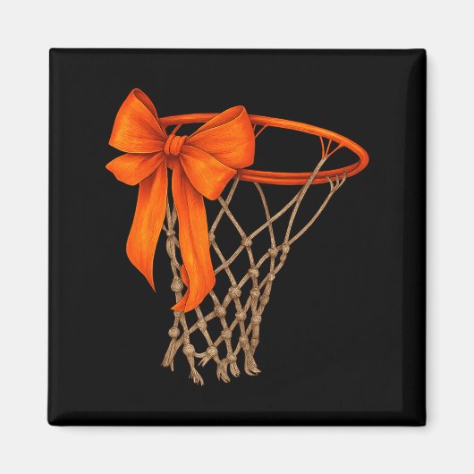 Basketball Hoop With Bow Cute Basketball Aesthetic マグネット (正面)