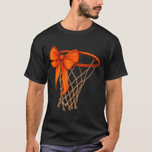 Basketball Hoop With Bow Cute Basketball Aesthetic Tシャツ (正面)