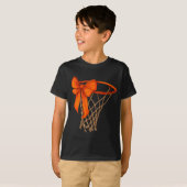 Basketball Hoop With Bow Cute Basketball Aesthetic Tシャツ (正面フル)