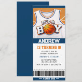 Basketball Hoopla Birthday Bash Ticket Invitations 招待状 (正面/裏面)