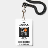 Basketball Hoops, Basketball Player Birthday バッジ (ストラップ付き表面)