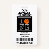 Basketball Hoops, Basketball Player Birthday バッジ (正面)