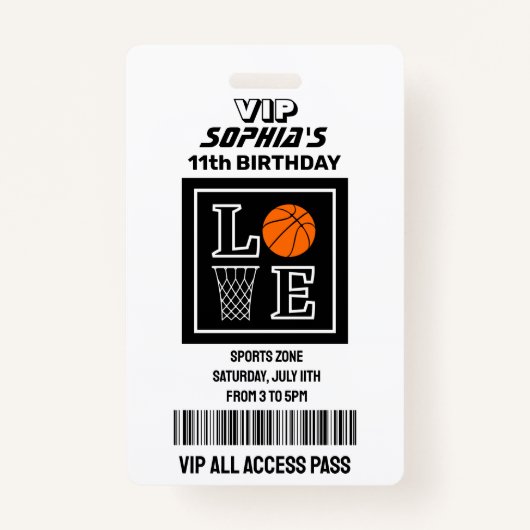 Basketball Hoops, Basketball Player Birthday バッジ (正面)