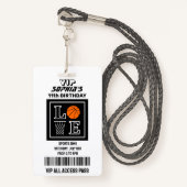 Basketball Hoops, Basketball Player Birthday バッジ (正面ランヤード)