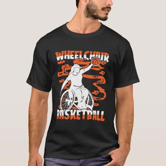 Basketball Hoops Hooping Bball Baller Wheelchair B Tシャツ (正面)