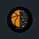 Basketball I Can Do Things Bible Verse God Jesus 缶バッジ<br><div class="desc">Basketball I Can Do Things Bible Verse God Jesus</div>