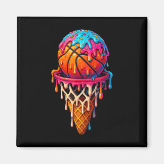 Basketball Ice Cream Drip For Boys Girls Youth Bas マグネット