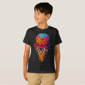 Basketball Ice Cream Drip For Boys Girls Youth Bas Tシャツ (正面フル)