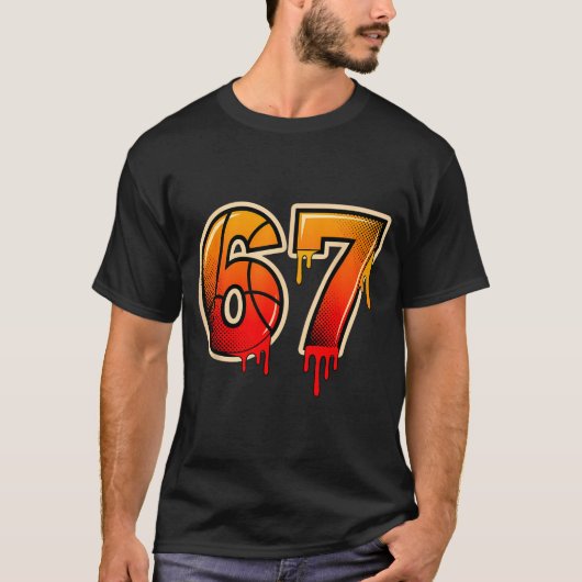 Basketball Ice Cream Drip Funny 67 Six Seven Gen A Tシャツ (正面)