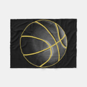 Basketball Illustration Black Gold Ball Design Str フリースブランケット (正面(横))