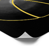 Basketball Illustration Black Gold Ball Design Str ポスター (角)