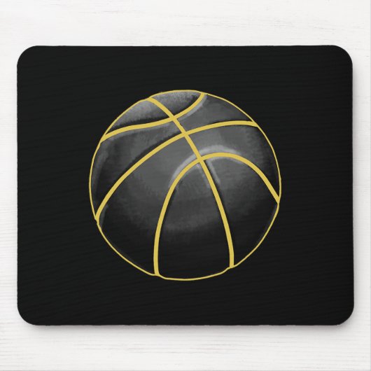 Basketball Illustration Black Gold Ball Design Str マウスパッド (正面)