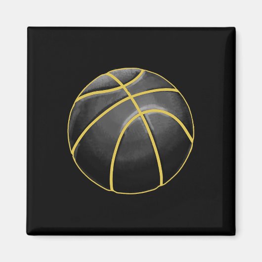 Basketball Illustration Black Gold Ball Design Str マグネット (正面)