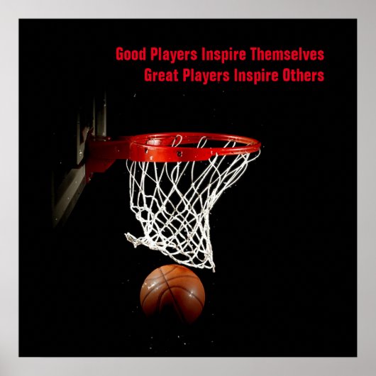 Basketball Inspirational Quote Inspire Players ポスター (正面)