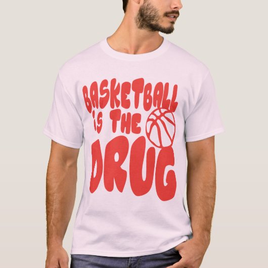 basketball is drug citation humour sport tシャツ (正面)
