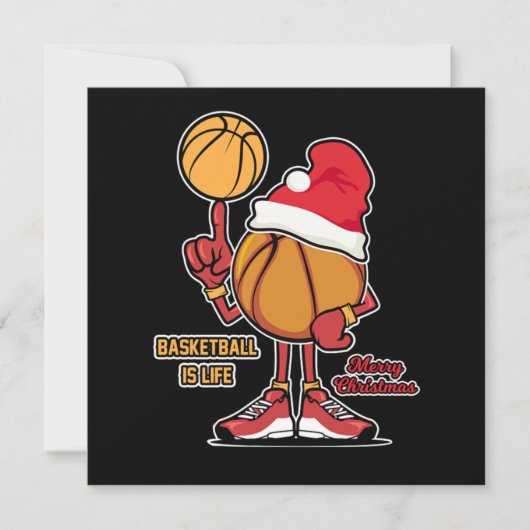 Basketball Is Life Christmas Sports Player Gift 招待状 (正面)