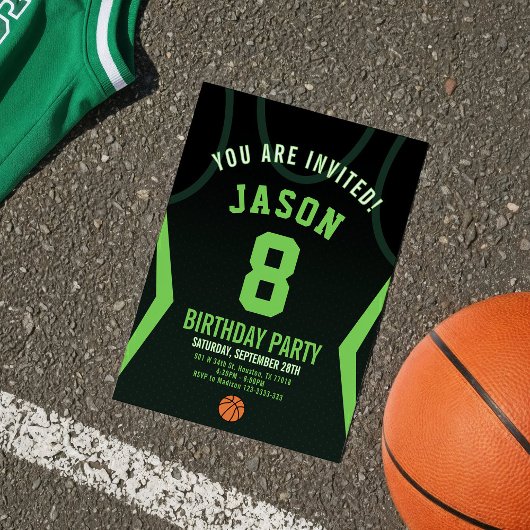 Basketball Jersey Birthday Invitation 招待状