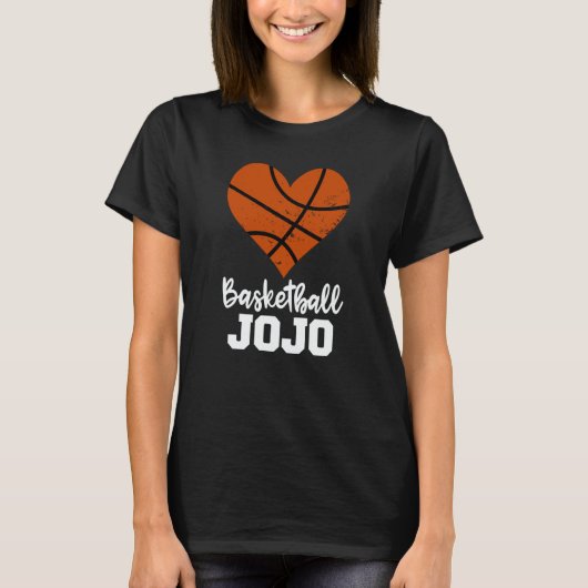Basketball Jojo Basketball Heart Grandma Jojo Tシャツ (正面)