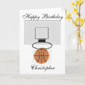 Basketball Just Add Name Birthday カード (黄色い花)
