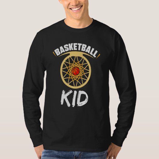 Basketball Kid Basketballer Player Hobby Tシャツ (正面)