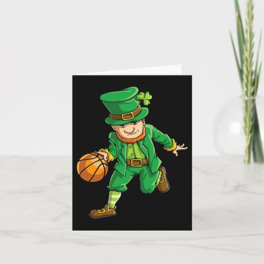 Basketball Leprechaun St Patricks Day Boys Kids Me カード (正面)