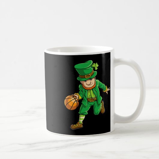 Basketball Leprechaun St Patricks Day Boys Kids Me コーヒーマグカップ (右)