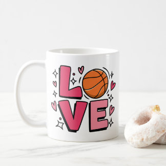 Basketball Love Cute Girls Women Basketball Player コーヒーマグカップ