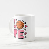 Basketball Love Cute Girls Women Basketball Player コーヒーマグカップ (正面左)