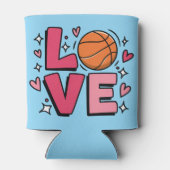 Basketball Love Cute Girls Women Basketball Player 缶クーラー (裏面)