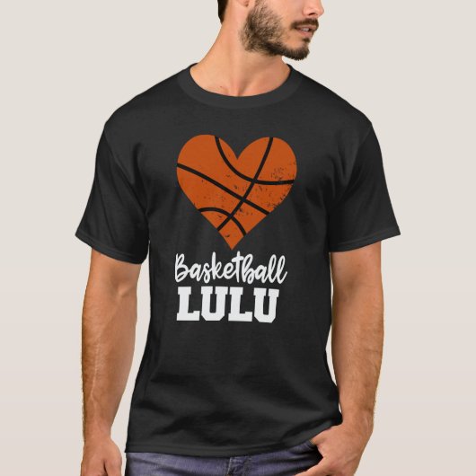 Basketball Lulu Basketball Heart Grandma Lulu Tシャツ (正面)