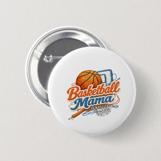 Basketball Mama Button Pin 缶バッジ (正面&裏面)