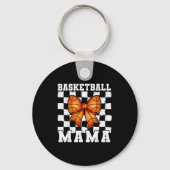 Basketball Mama Coquette Bow Game Day Funny Srts L キーホルダー (正面)