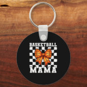Basketball Mama Coquette Bow Game Day Funny Srts L キーホルダー (正面)