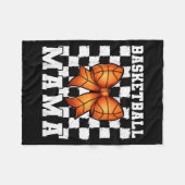 Basketball Mama Coquette Bow Game Day Funny Srts L フリースブランケット (正面(横))