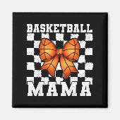 Basketball Mama Coquette Bow Game Day Funny Srts L マグネット (正面)