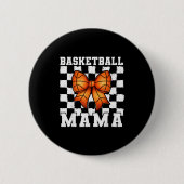 Basketball Mama Coquette Bow Game Day Funny Srts L 缶バッジ (正面)