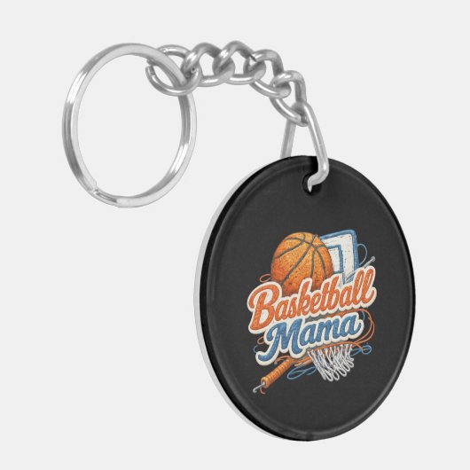 Basketball Mama Personalized Team Keychain キーホルダー (正面左)