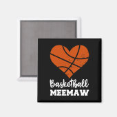 Basketball Meemaw Fun Basketball Heart Grandma Mee マグネット (正面/裏面)