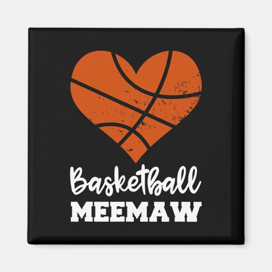 Basketball Meemaw Fun Basketball Heart Grandma Mee マグネット (正面)
