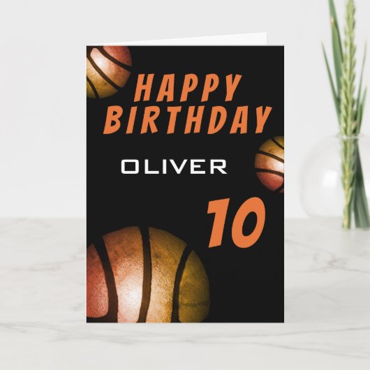 Basketball Metallic Ball Happy Birthday   カード (正面)