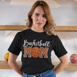 Basketball Mom cute bright Orange text Tシャツ