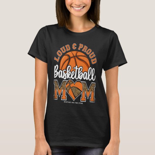 Basketball Mom Leopard Basketball Mama Game Day Mo Tシャツ (正面)