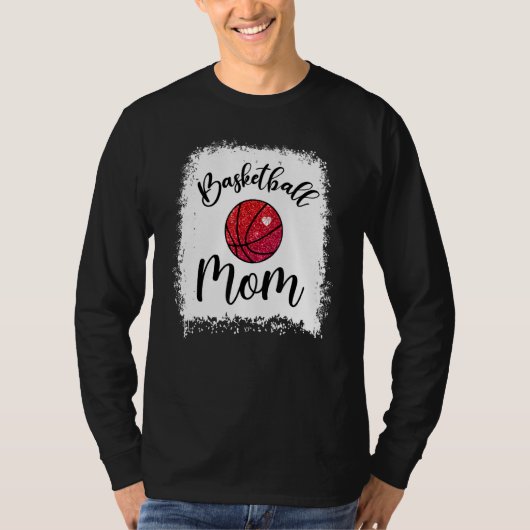 Basketball Mom Leopard Bleached Game Day Women Mot Tシャツ (正面)