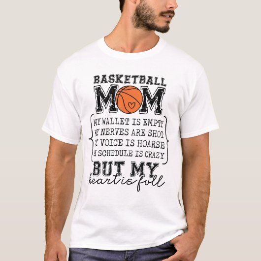 Basketball Mom My Wallet Is Empty Tシャツ (正面)